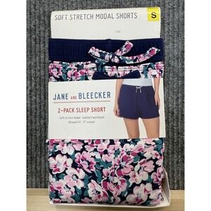 Jane and Bleecker Ladies 2 Pack Sleep Pajama Stretch Modal Shorts Size Small New